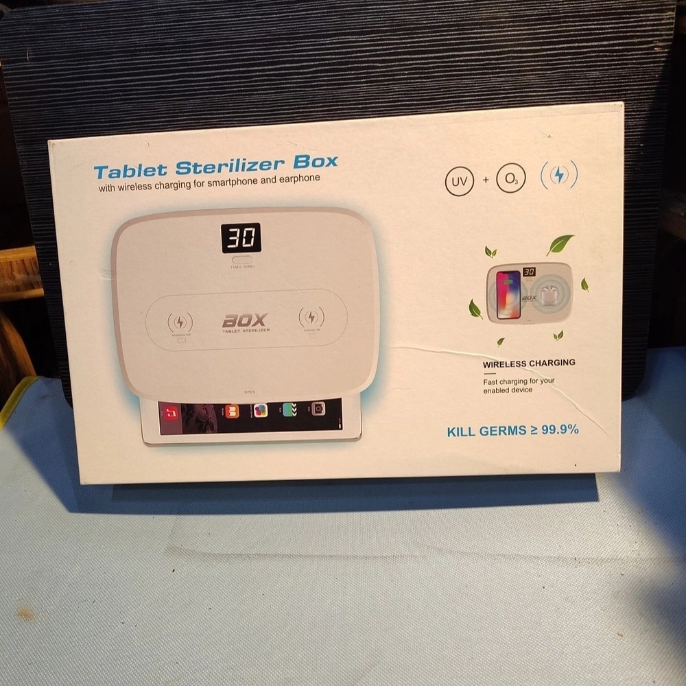 White Tablet Sterilizer with Wireless Charging